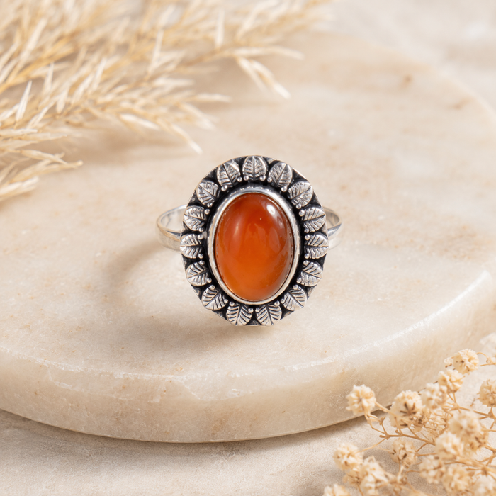 Carnelian rings – Gemstone rings Natural Crystal Healing Jewelry Collection