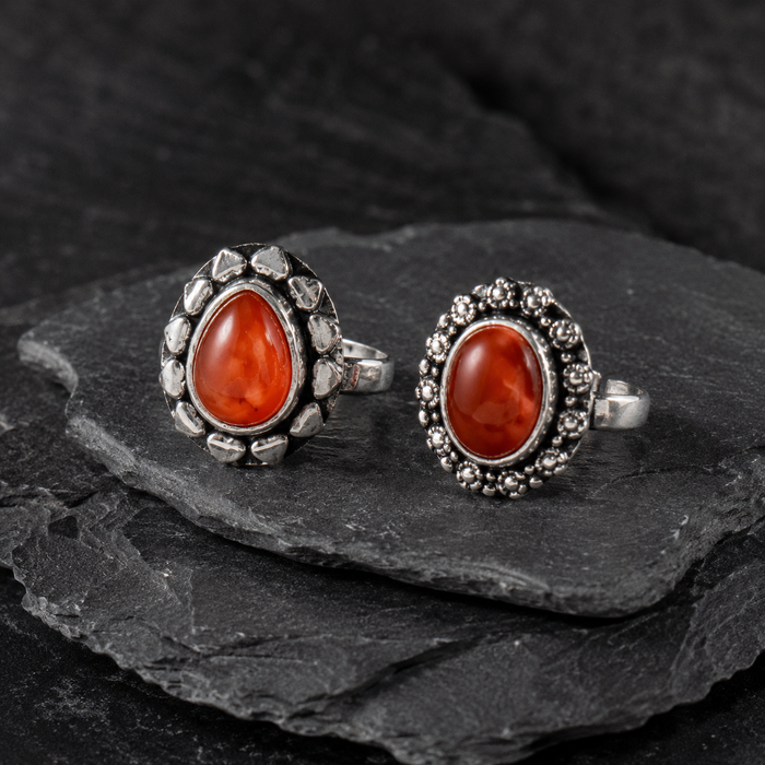 Carnelian rings – Gemstone rings Natural Crystal Healing Jewelry Collection