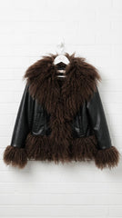 Chaqueta Bohème efecto piel y borreguito