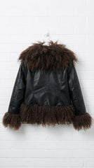 Chaqueta Bohème efecto piel y borreguito