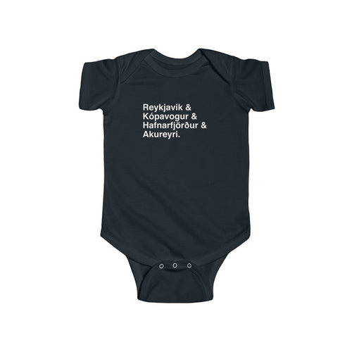 Cities Of Iceland Baby Bodysuit Scandinavian Design Studio