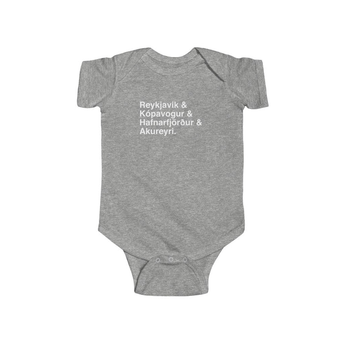 Cities Of Iceland Baby Bodysuit Scandinavian Design Studio