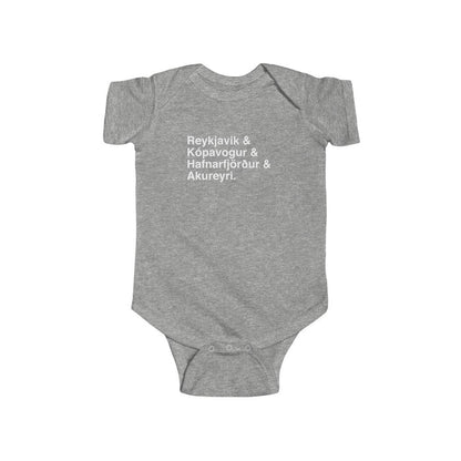 Cities Of Iceland Baby Bodysuit Scandinavian Design Studio