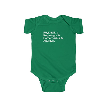 Cities Of Iceland Baby Bodysuit Scandinavian Design Studio