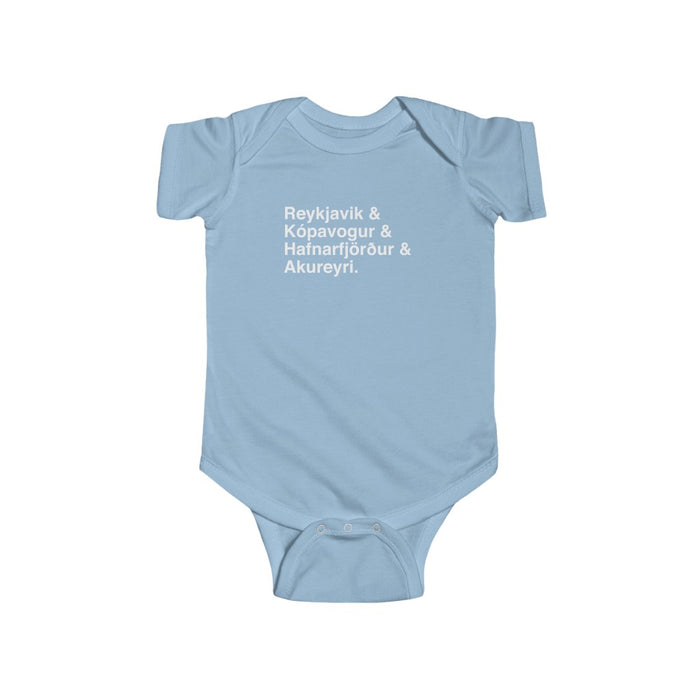 Cities Of Iceland Baby Bodysuit Scandinavian Design Studio