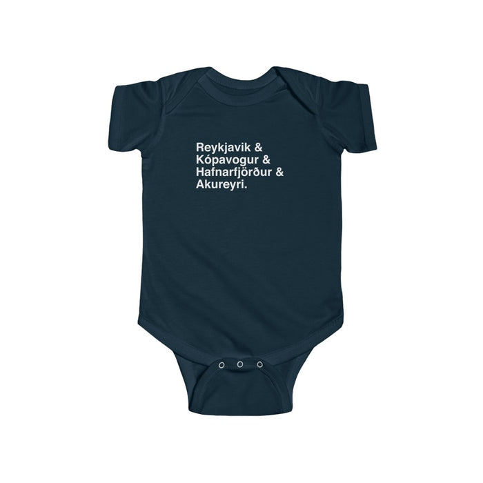 Cities Of Iceland Baby Bodysuit Scandinavian Design Studio
