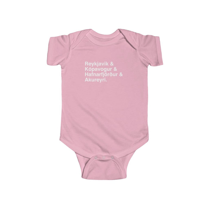 Cities Of Iceland Baby Bodysuit Scandinavian Design Studio