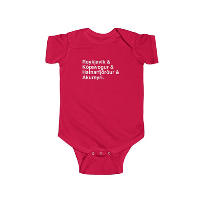 Cities Of Iceland Baby Bodysuit Scandinavian Design Studio