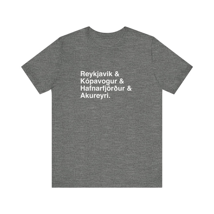 Cities Of Iceland Unisex T-Shirt