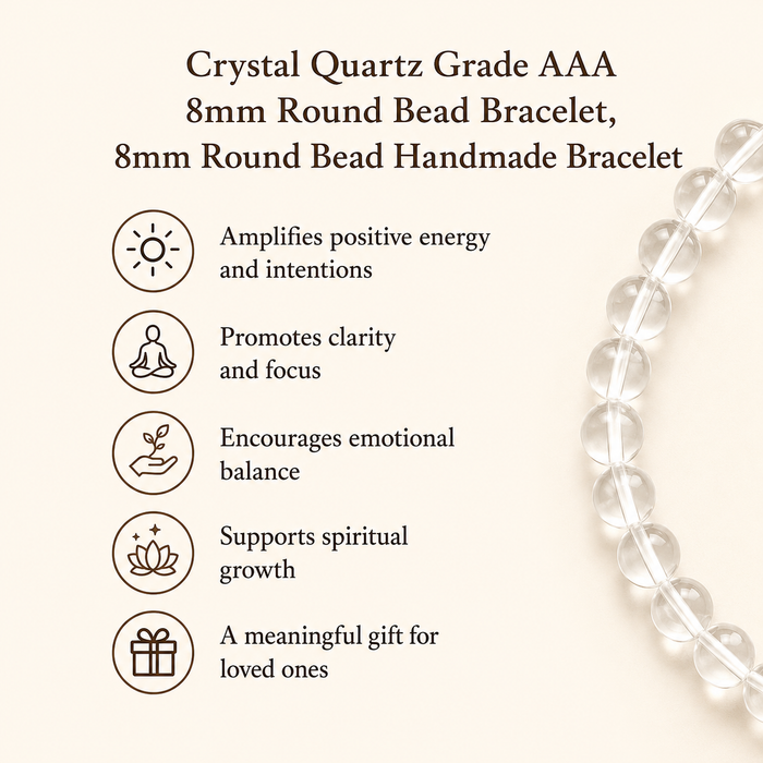 Crystal Quartz Bracelet(Enhancing and Manifesting).