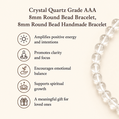Crystal Quartz Bracelet(Enhancing and Manifesting).