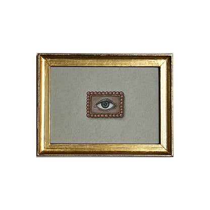 Don Carney Lover's Eye with Coral Beads Art Print in Gold Frame