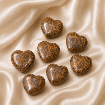 Elephant Jasper Heart Crystal, Puffy Mini 1 Inch Pocket Crystal Heart
