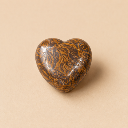 Elephant Jasper Heart Crystal, Puffy Mini 1 Inch Pocket Crystal Heart