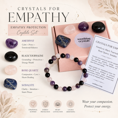 EMPATH PROTECTION Crystal Kit, Gemstone Tumble Kit, Empathy Crystal Gift Set