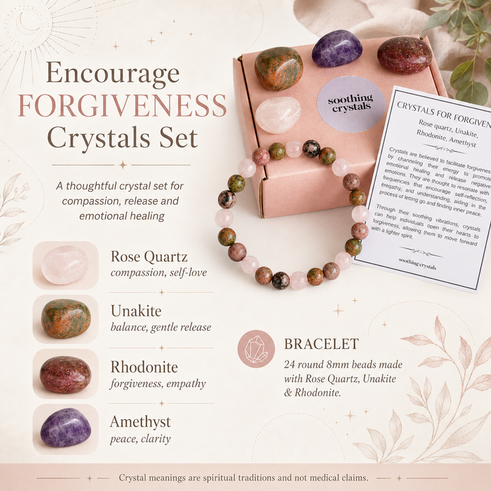 Encourage FORGIVENESS Crystal Kit, Gemstone Tumble Kit, Forgiveness Crystal Gift Set