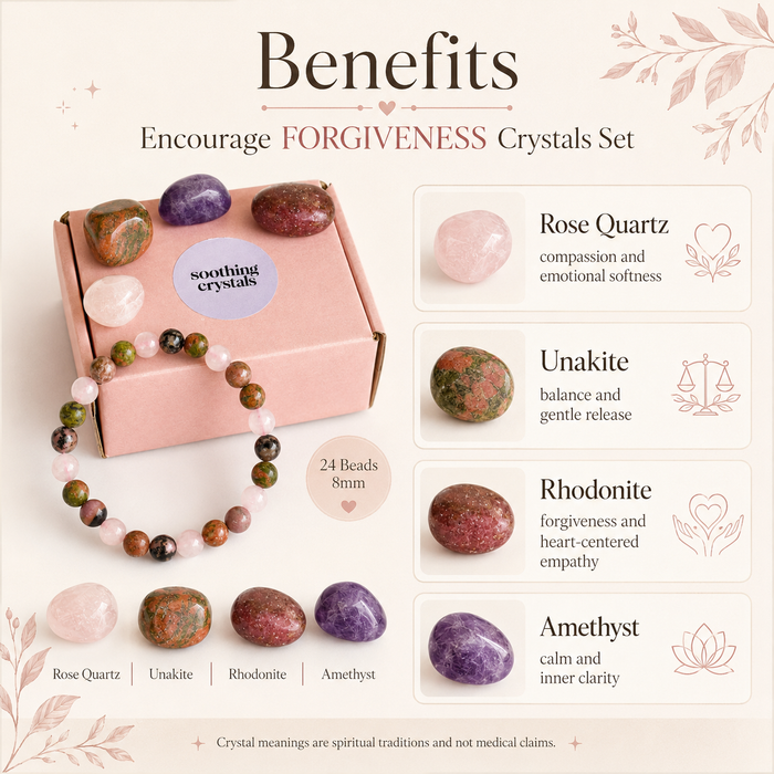 Encourage FORGIVENESS Crystal Kit, Gemstone Tumble Kit, Forgiveness Crystal Gift Set