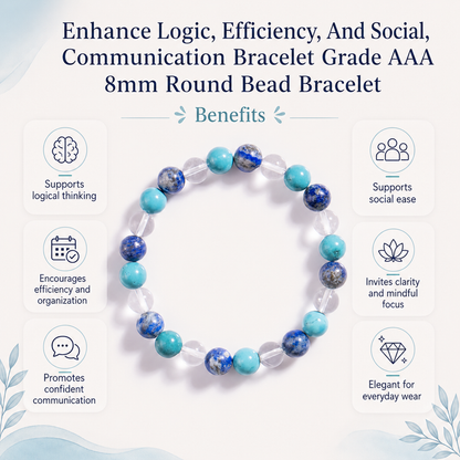 Enhance Logic, Efficiency & Social Communication Crystal Bracelet.