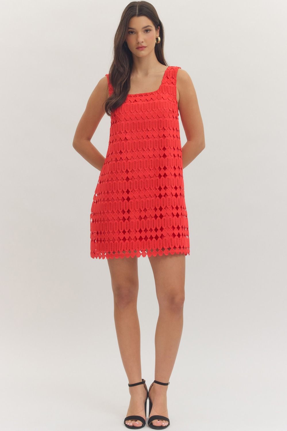 Liora Textured Openwork Mini Dress