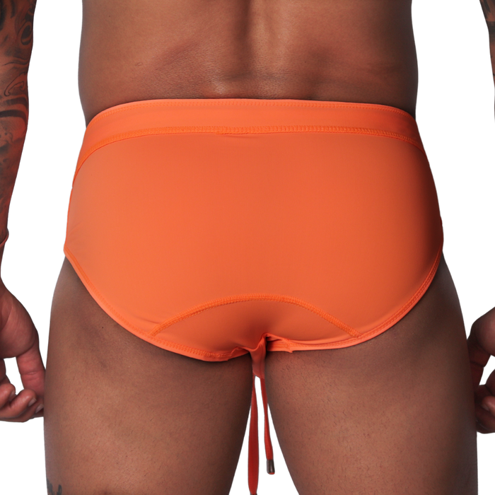 Exit Orange Swim Brief vista posterior de Gigo Underwear