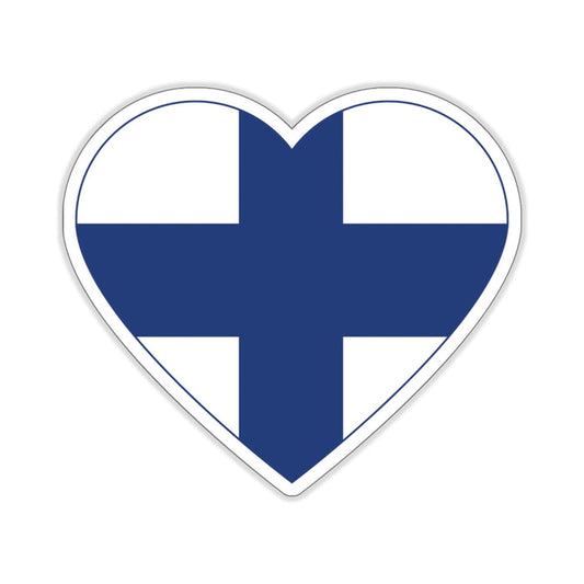 Finnish Flag Heart Sticker Scandinavian Design Studio