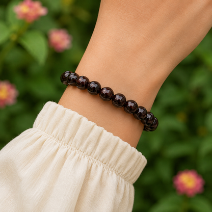 garnet tennis bracelet