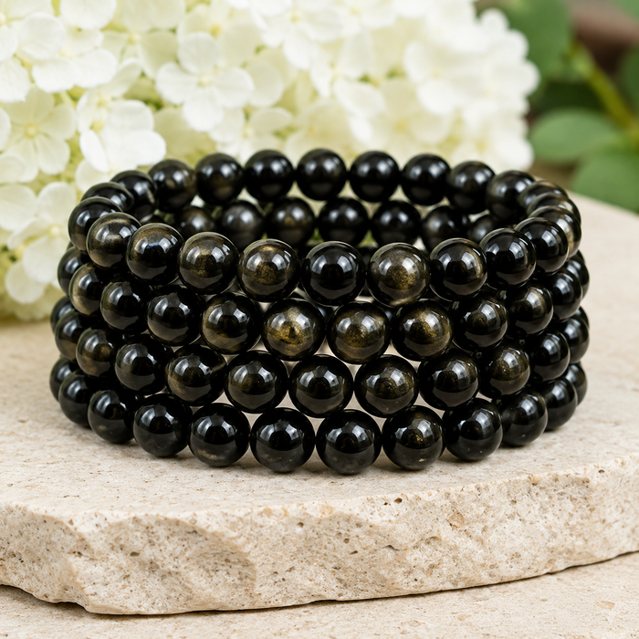 Golden Obsidian Bracelet (Trauma and Releases Imbalances, Negative Energies)