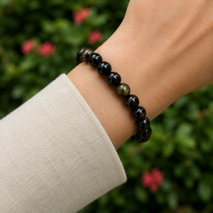 Golden Obsidian Bracelet (Trauma and Releases Imbalances, Negative Energies)