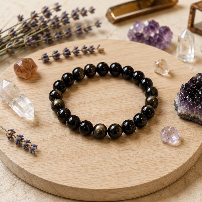 Golden Obsidian Bracelet (Trauma and Releases Imbalances, Negative Energies)