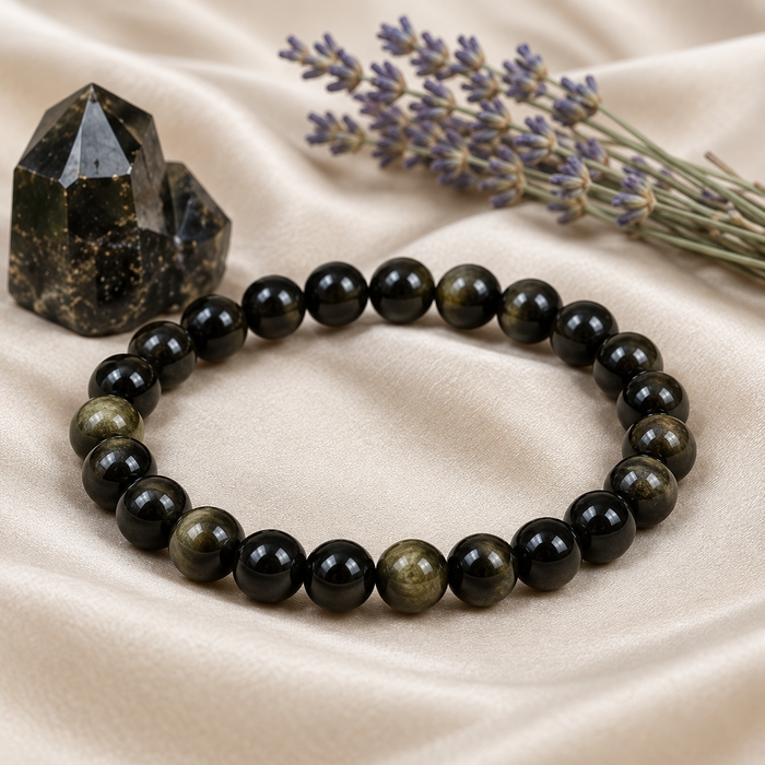 Golden Obsidian Bracelet (Trauma and Releases Imbalances, Negative Energies)