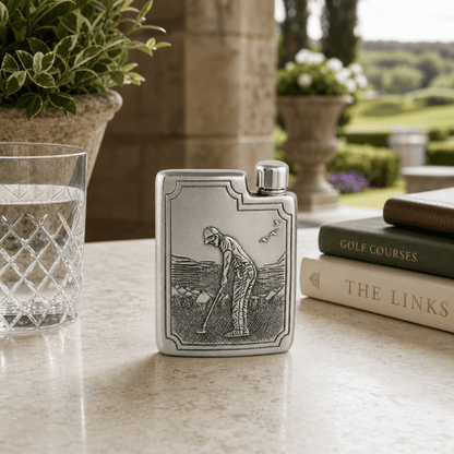 Golfer Pewter Flask 7