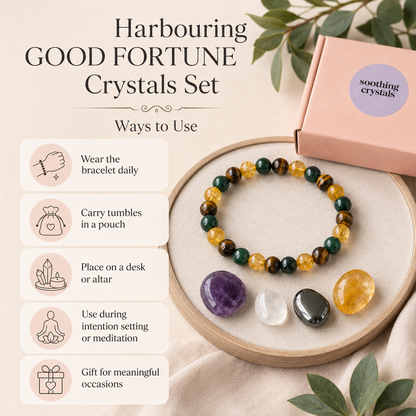GOOD FORTUNE Crystal Kit, Gemstone Tumble Kit, Good fortune Crystal Gift Set
