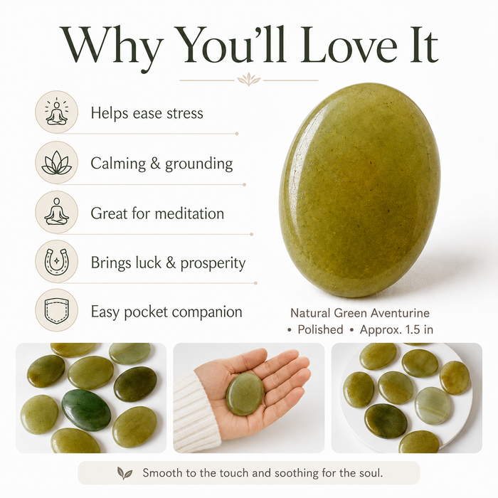 Green Aventurine Pocket Stones (Emotional Understanding and Cleansing)