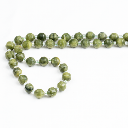 Green Jade Faceted Prism Cut Beads For Jewelry Making