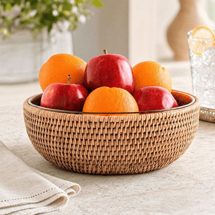 Hand Woven Serving Bowl Rattan 2