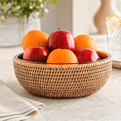 Hand Woven Serving Bowl Rattan 2