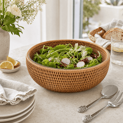 Hand Woven Serving Bowl Rattan 7