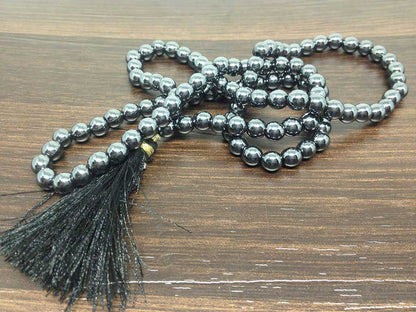Hematite Gemstone Mala, 108 Prayer Bead Mala.