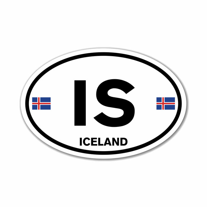 Iceland Euro Style Oval Sticker