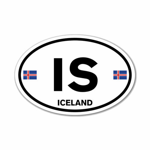 Iceland Euro Style Oval Sticker