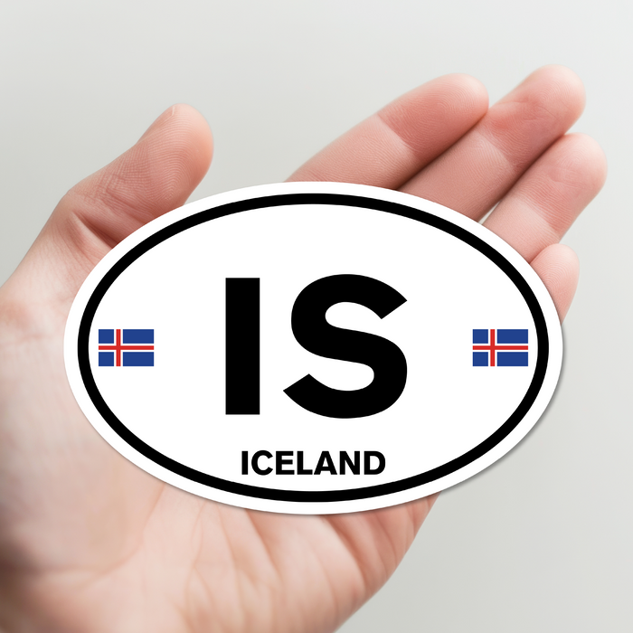Iceland Euro Style Oval Sticker