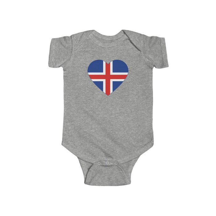 Icelandic Flag Heart Baby Bodysuit Scandinavian Design Studio