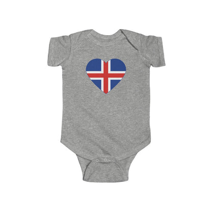 Icelandic Flag Heart Baby Bodysuit Scandinavian Design Studio