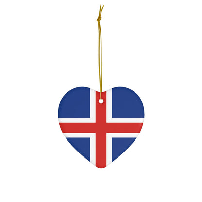 Icelandic Flag Heart Ornament Scandinavian Design Studio