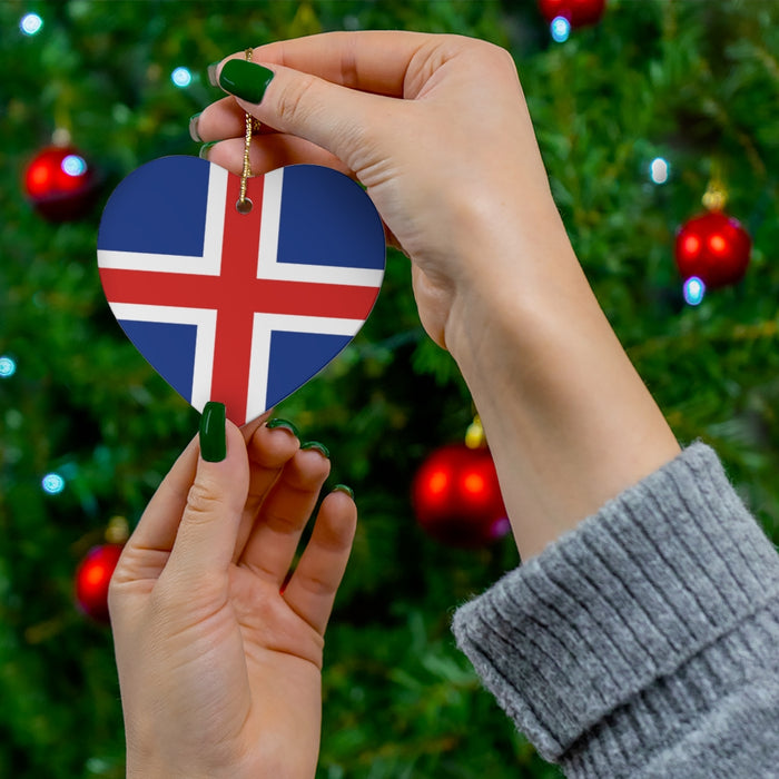 Icelandic Flag Heart Ornament Scandinavian Design Studio