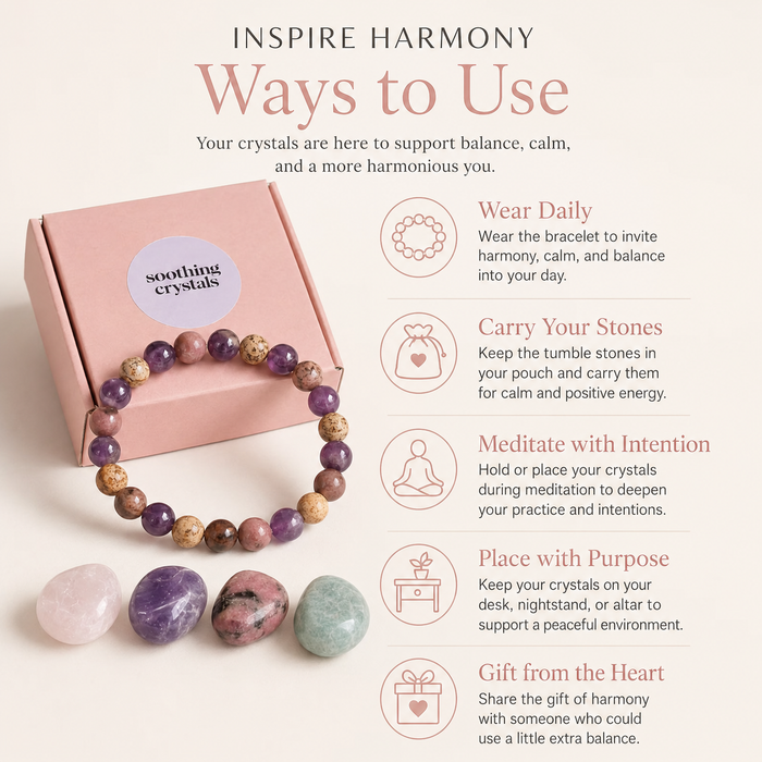Inspire HARMONY Crystal Kit, Gemstone Tumble Kit, Harmony Crystal Gift Set