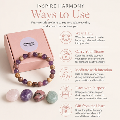 Inspire HARMONY Crystal Kit, Gemstone Tumble Kit, Harmony Crystal Gift Set