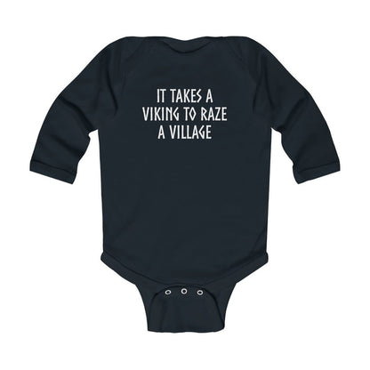 It Takes A Viking To Raze A Village Long Sleeve Bodysuit Scandinavian Design Studio