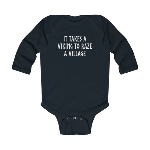 It Takes A Viking To Raze A Village Long Sleeve Bodysuit Scandinavian Design Studio