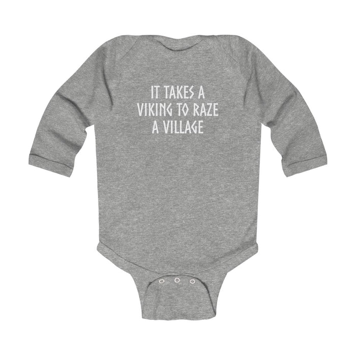It Takes A Viking To Raze A Village Long Sleeve Bodysuit Scandinavian Design Studio